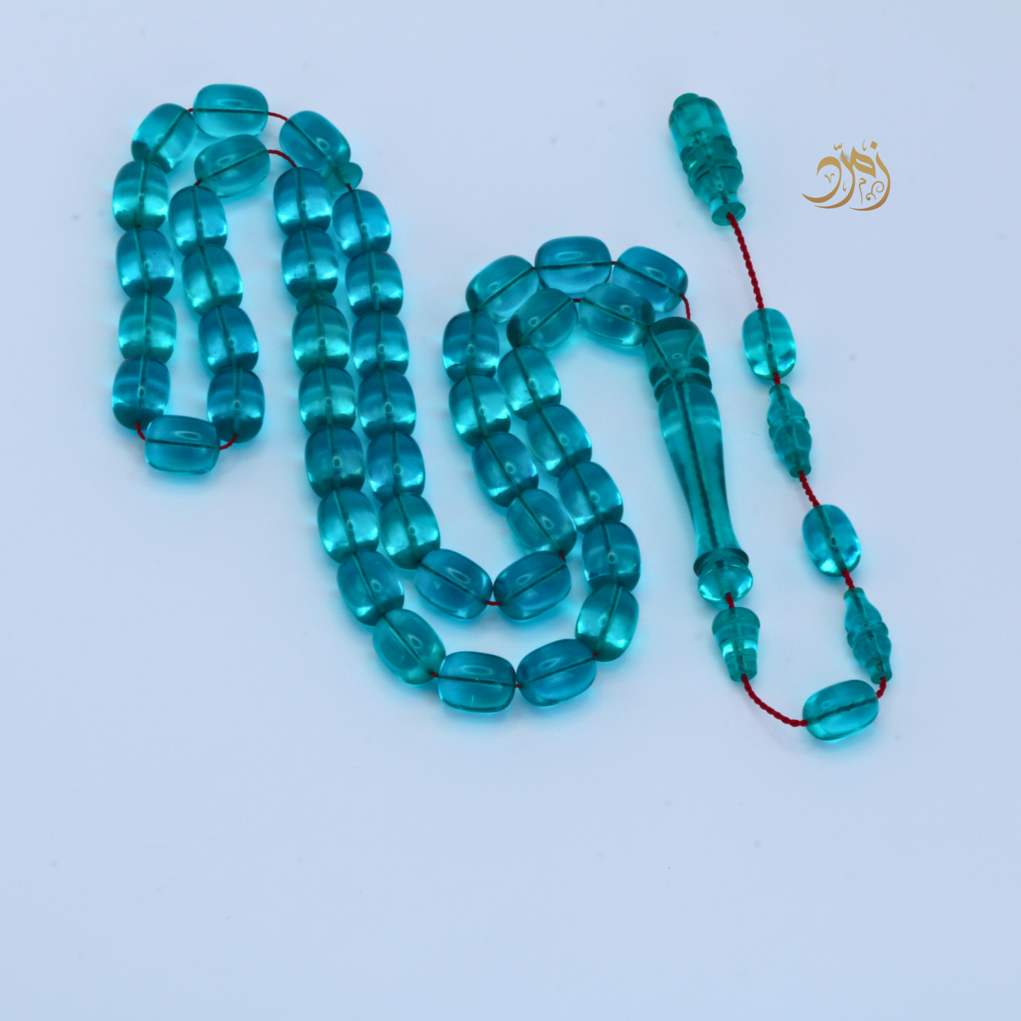 سبحة فاتوران فيروزي – خراطة ورشة لبابيدي (45 خرزة)