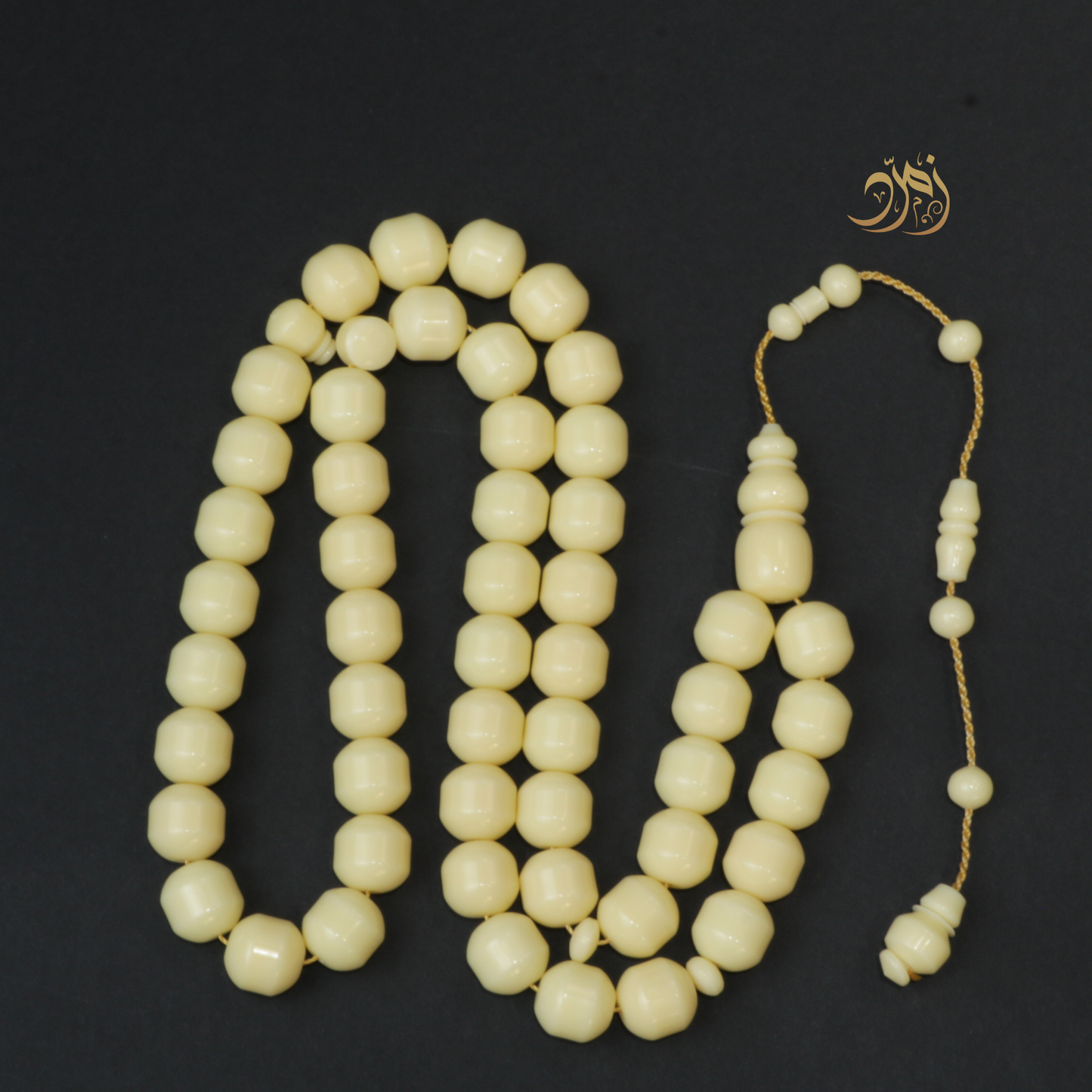 سبحة دومينو عاجي – 51 خرزة صندوقي – خراطة يدوية