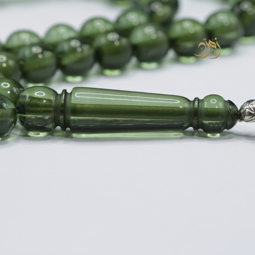 سبحة بكلايت اخضر شفاف 51 خرزة