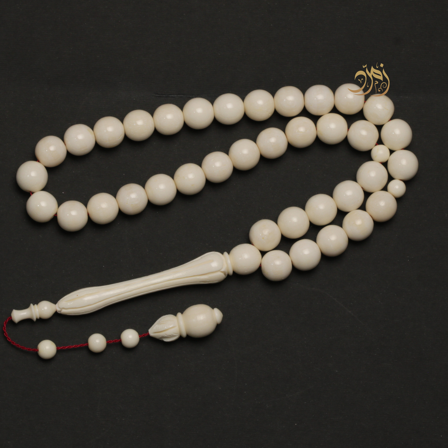 سبحة عظم جمل طبيعي - 37 خرزة دائري