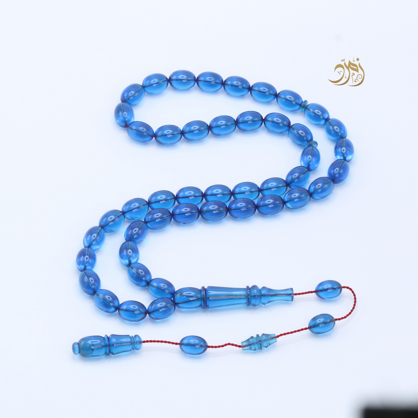 سبحة فاتوران أزرق – خراطة ورشة لبابيدي (45 خرزة)