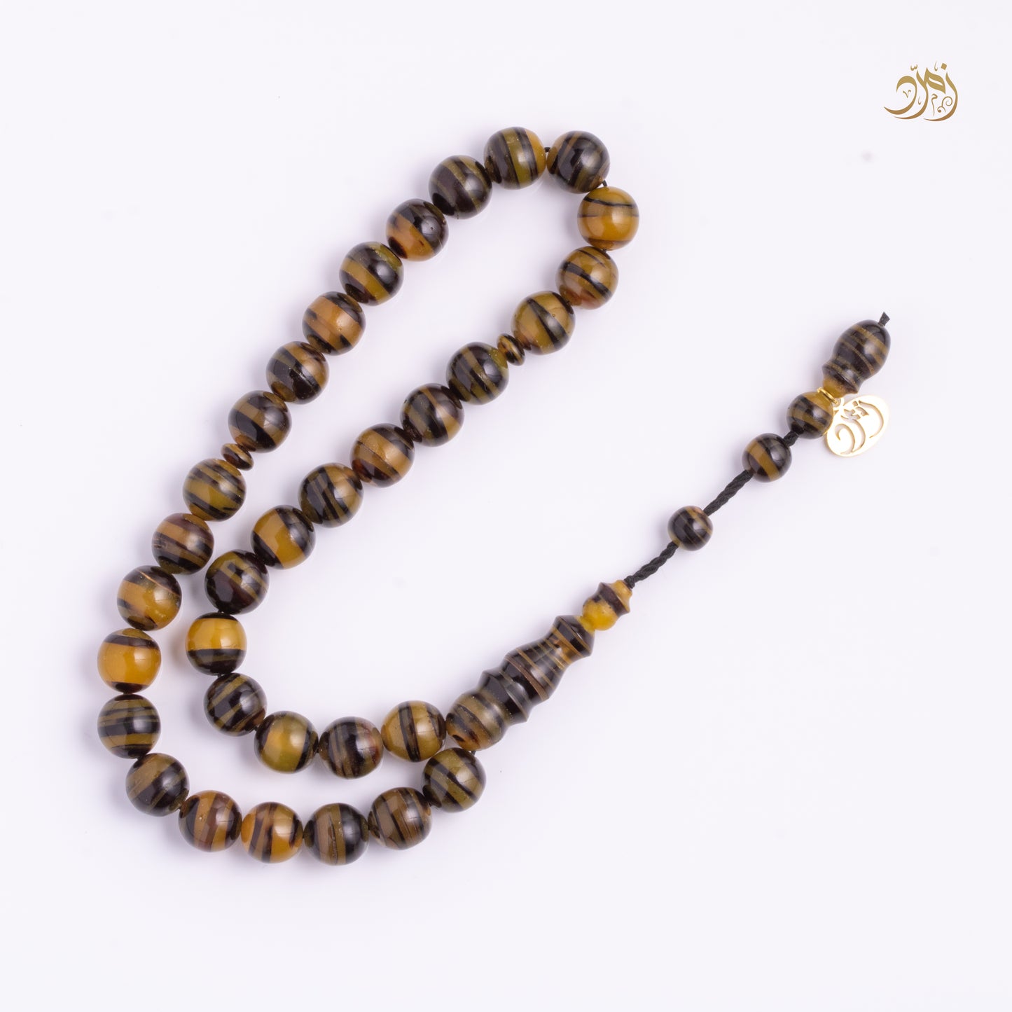 سبحة ترسة بحرية (ظهر سلحفاة) طبيعي 33 خرزة دائري