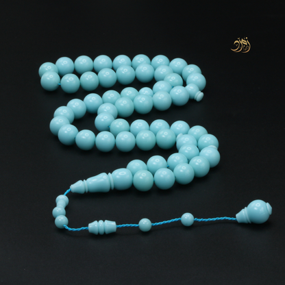 سبحة بولنج تركوازية – 53 خرزة – كثافة عالية - صب جديد