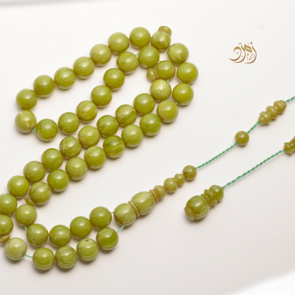 سبحة فاتوران صب جديد أخضر تفاحي – 47 خرزة دائري | شاهد سبير
