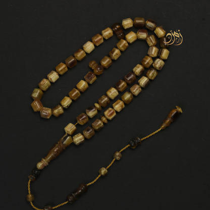 سبحة من ظهر سلحفاة برية (ترسة) 48 خرزة صندوقي