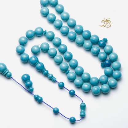 سبحة فاتوران صب جديد أزرق سماوي – 47 خرزة دائري | شاهد سبير
