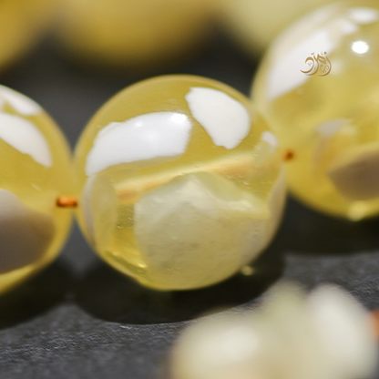 سبحة مستكة (قشطة وعسل ) فاتح 45 خرزة دائري (شاهد +كبوس) سبير