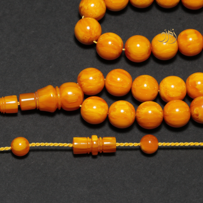 سبحة فاتوران برتقالي جزري – 45 خرزة دائري