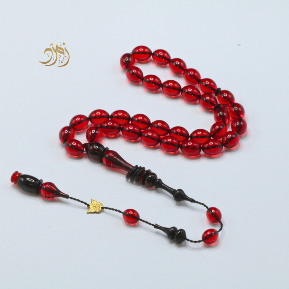 سبحة تراب كهرب 33 خرزه  خراطة اماني رسفاني
