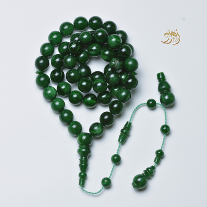 سبحة فاتوران صب جديد أخضر داكن – 49 خرزة دائري | شاهد سبير