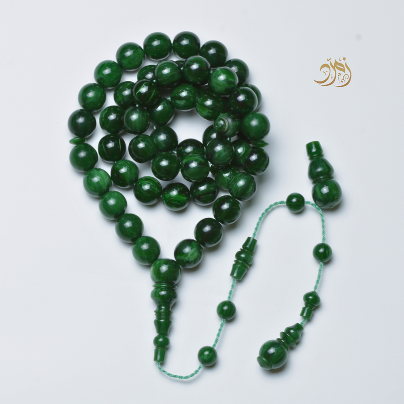 سبحة فاتوران صب جديد أخضر داكن – 49 خرزة دائري | شاهد سبير