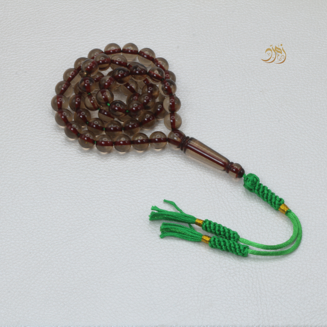 سبحة بكلايت بني شفاف 51 خرزة