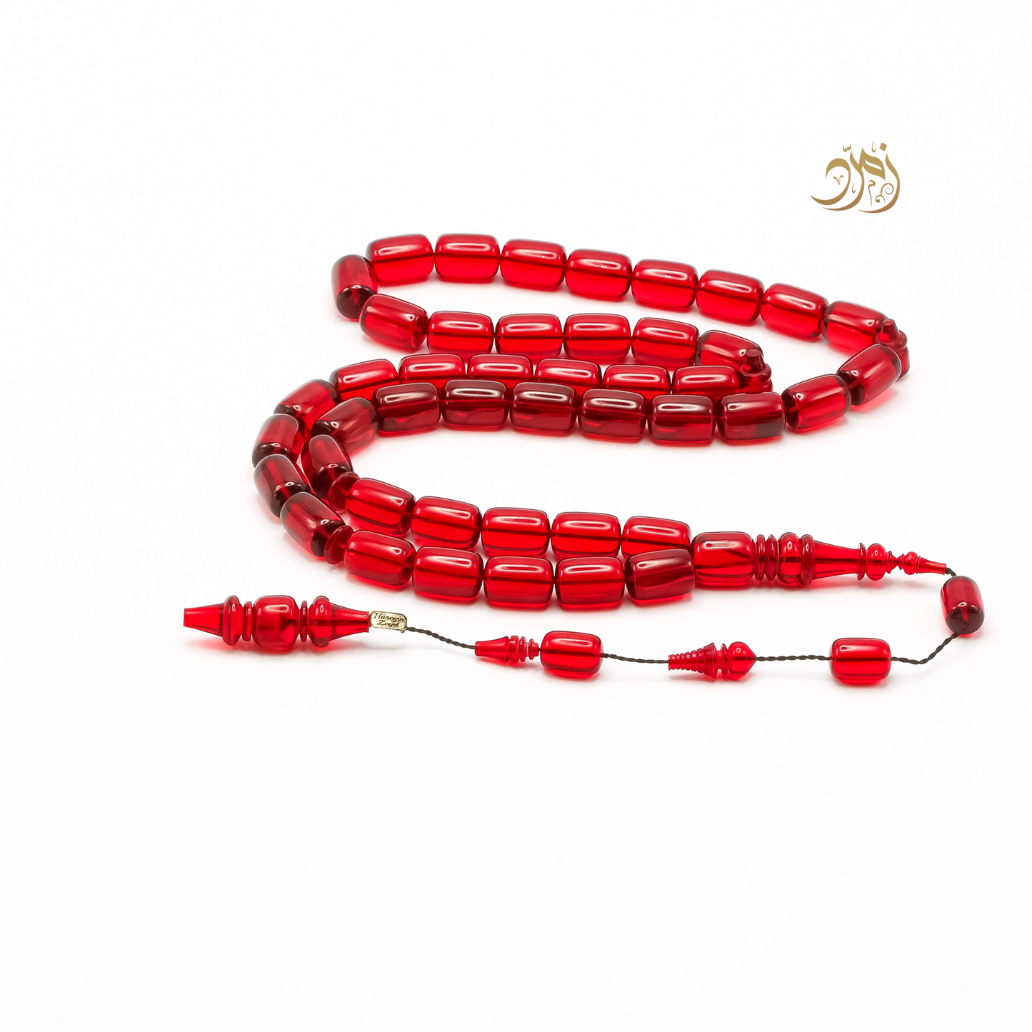 سبحة فاتوران أحمر – خام ناصر فيدان وخراطة الأسطة حسين زايد (45 خرزة)