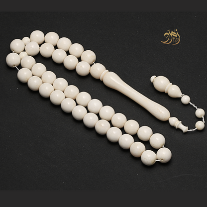 سبحة عظم الجمل الطبيعي  37 خرزة دائري