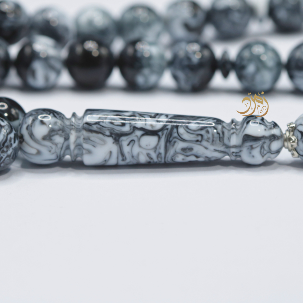 سبحة بكلايت ابيض و اسود 45 خرزة