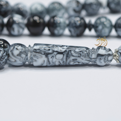 سبحة بكلايت ابيض و اسود 45 خرزة