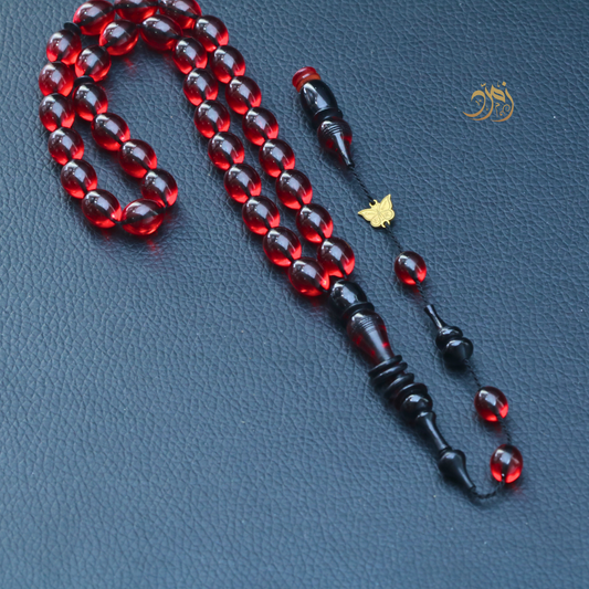 سبحة تراب كهرب 33 خرزه  خراطة اماني رسفاني