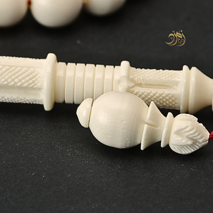 سبحة عظم جمل طبيعي- 37 خرزة دائري