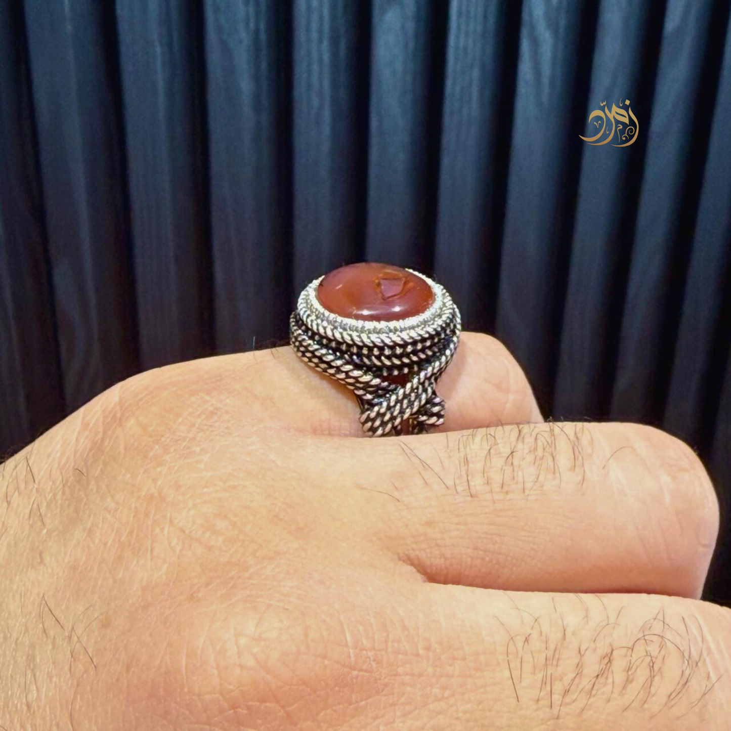 خاتم ملكي عقيق يماني طبيعي – صياغة الوليف