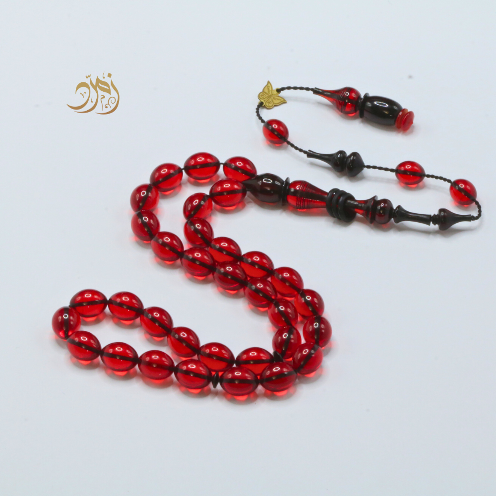 سبحة تراب كهرب 33 خرزه  خراطة اماني رسفاني
