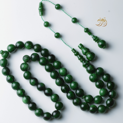 سبحة فاتوران صب جديد أخضر داكن – 49 خرزة دائري | شاهد سبير