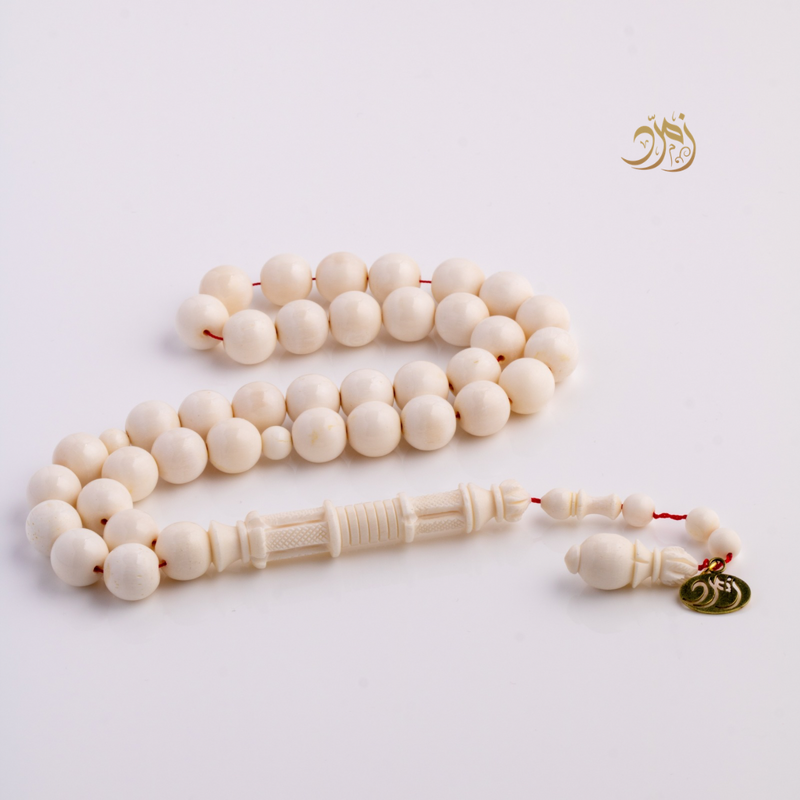 سبحة عظم جمل طبيعي- 37 خرزة دائري