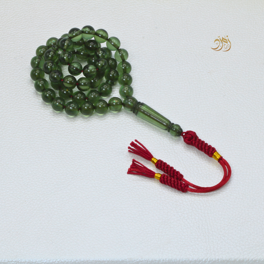 سبحة بكلايت اخضر شفاف 51 خرزة