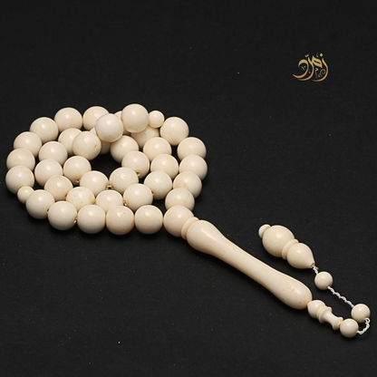 سبحة عظم الجمل الطبيعي  37 خرزة دائري