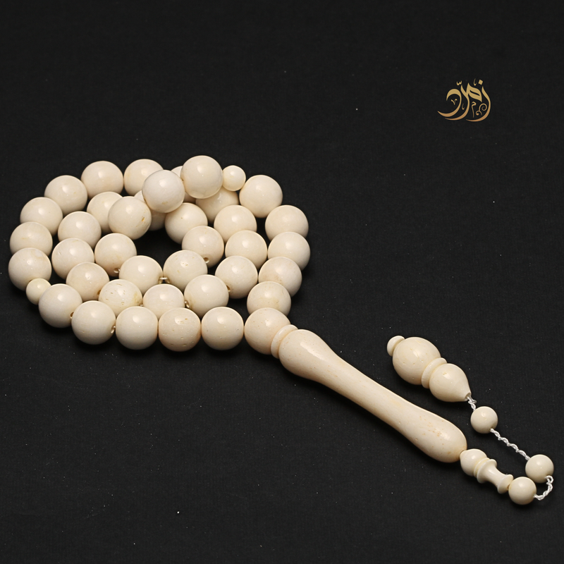 سبحة عظم الجمل الطبيعي  37 خرزة دائري