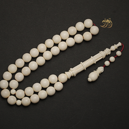 سبحة عظم جمل طبيعي- 37 خرزة دائري