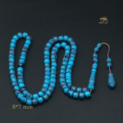 سبحة بكلايت أزرق – 3 أشكال خرز – 99 خرزة