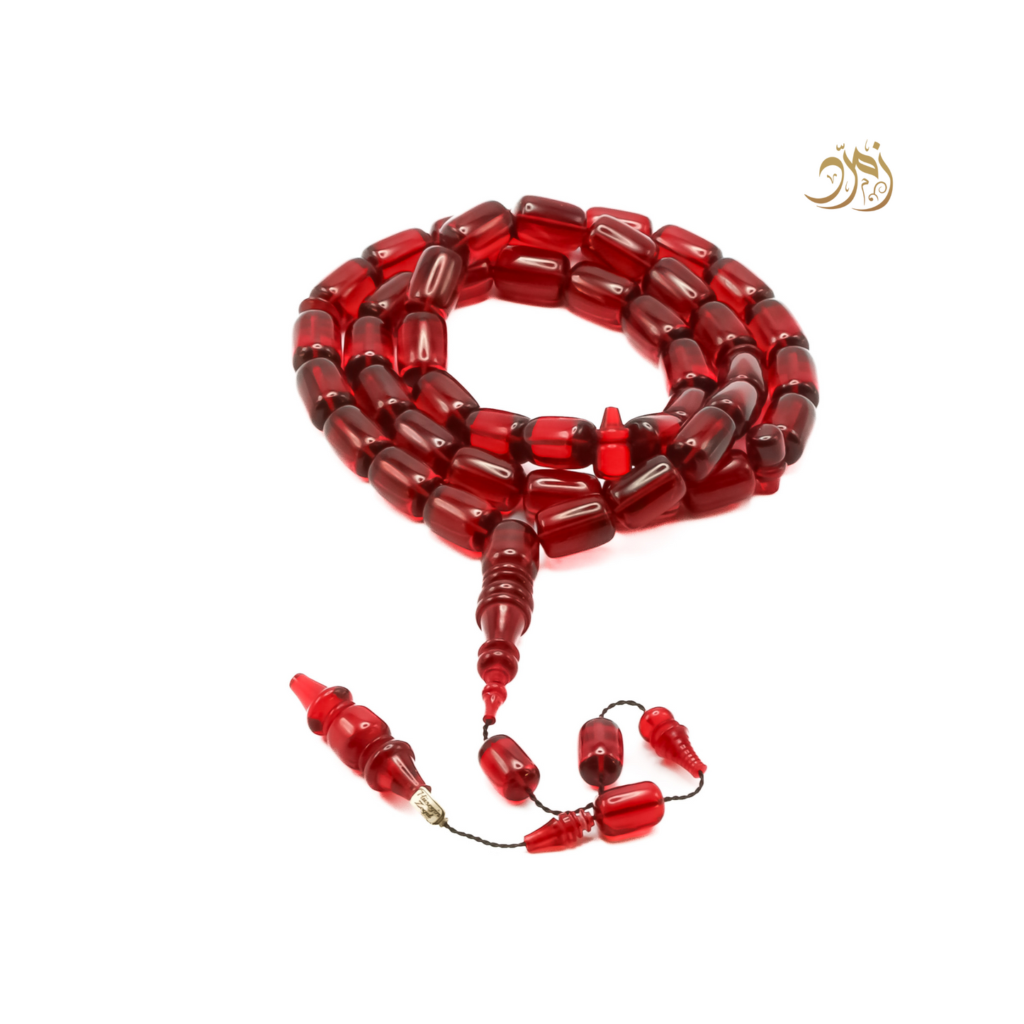 سبحة فاتوران أحمر – خام ناصر فيدان وخراطة الأسطة حسين زايد (45 خرزة)