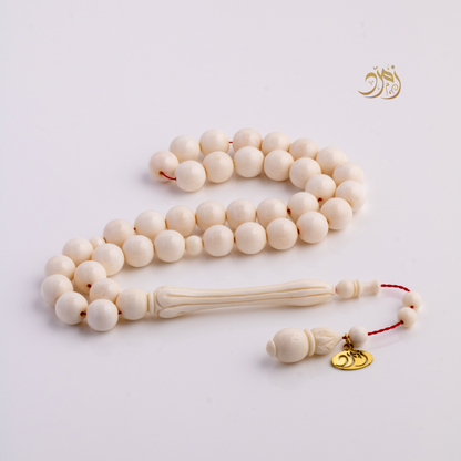 سبحة عظم جمل طبيعي - 37 خرزة دائري