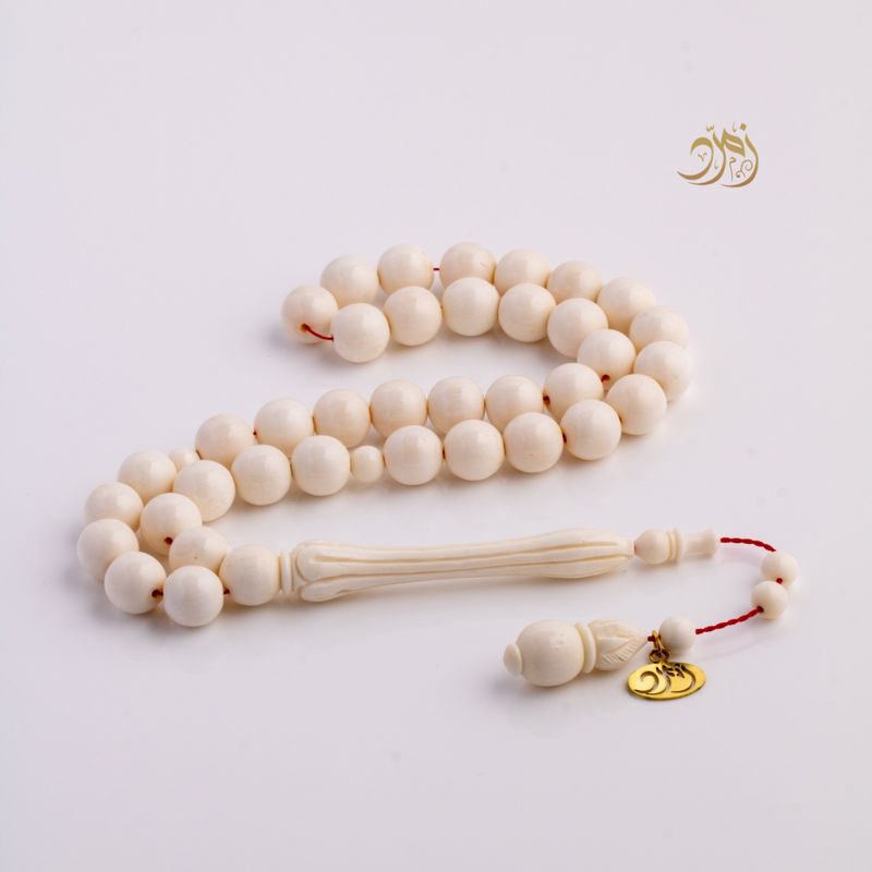 سبحة عظم جمل طبيعي - 37 خرزة دائري