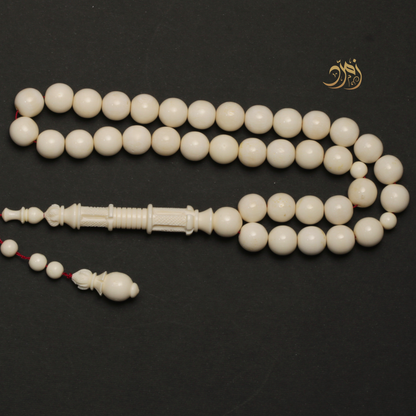 سبحة عظم جمل طبيعي- 37 خرزة دائري