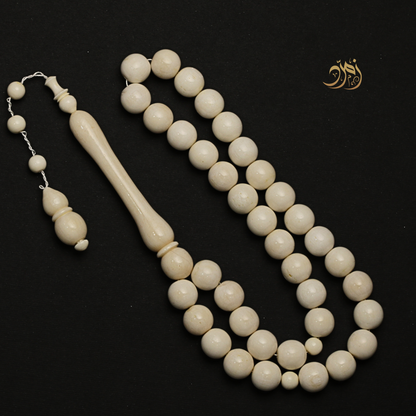 سبحة عظم الجمل الطبيعي  37 خرزة دائري