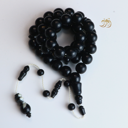 سبحة من طابة بلياردو  جديد اسود و أبيض– 47 خرزة دائري