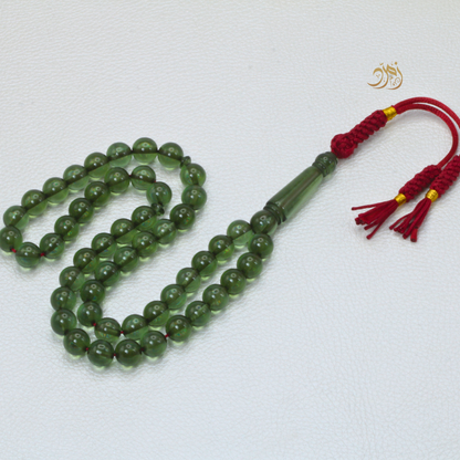 سبحة بكلايت اخضر شفاف 51 خرزة