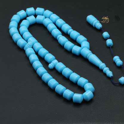 سبحة بولنج 45 خرزة – صندوقي – لون أزرق سماوي صب جديد كثافه عالية