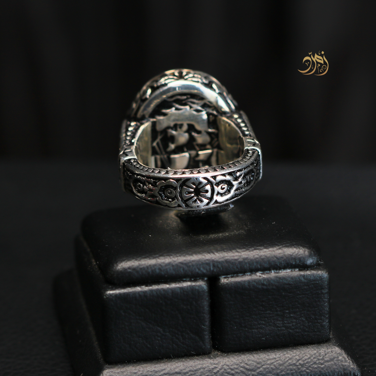 خاتم سلجوقي عقيق يماني كبدي طبيعي صياغة عارف