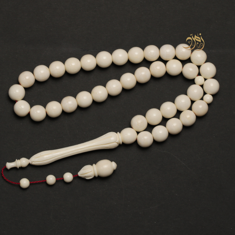 سبحة عظم جمل طبيعي - 37 خرزة دائري
