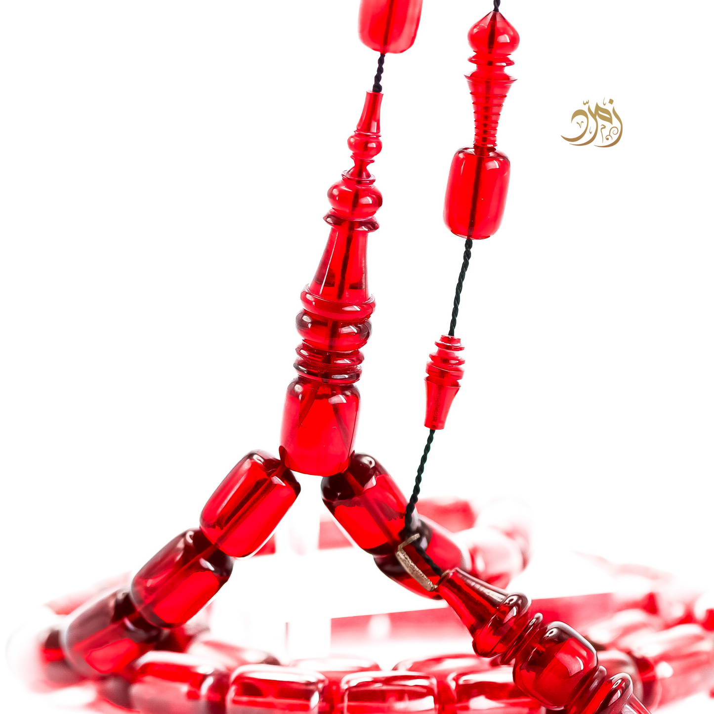 سبحة فاتوران أحمر – خام ناصر فيدان وخراطة الأسطة حسين زايد (45 خرزة)