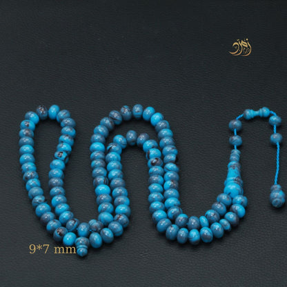 سبحة بكلايت أزرق – 3 أشكال خرز – 99 خرزة