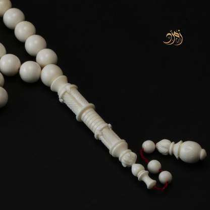 سبحة عظم جمل طبيعي- 37 خرزة دائري