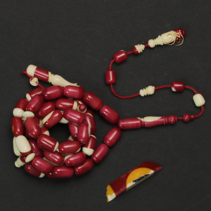 سبحة بلياردو ألماني صب قديم 49 خرزة صنوبري