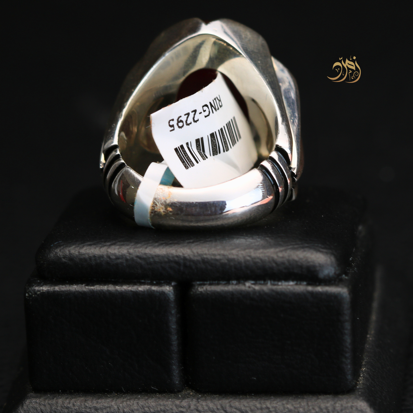 خاتم عقيق يماني كبدي طبيعي صياغة عارف