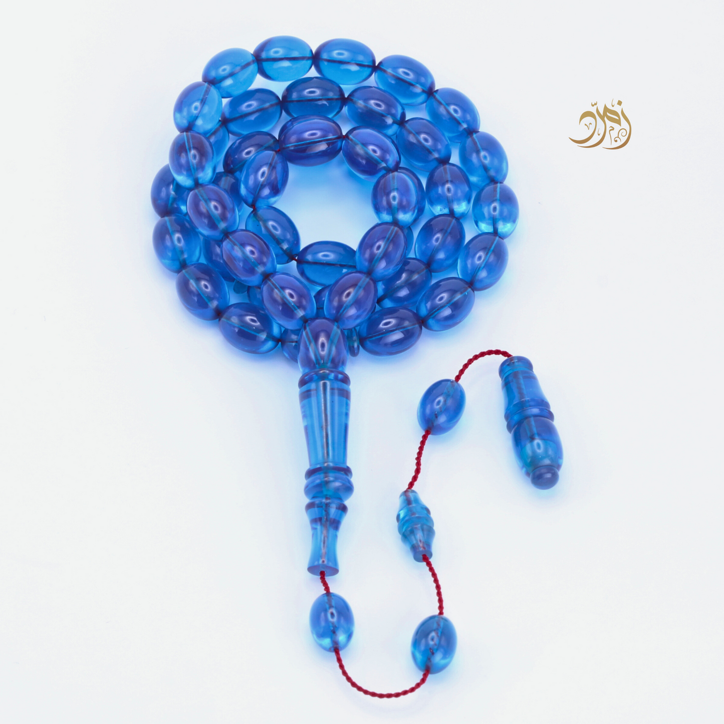 سبحة فاتوران أزرق – خراطة ورشة لبابيدي (45 خرزة)