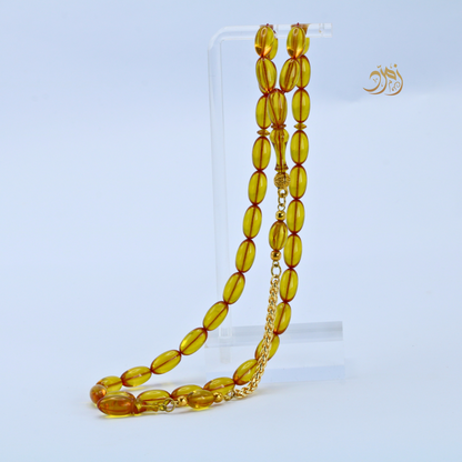 سبحة فاتوران عسلي – خراطة بوراك اوزاجيك (33 خرزة)