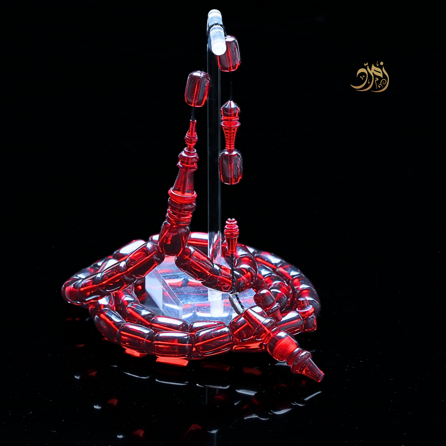 سبحة فاتوران أحمر – خام ناصر فيدان وخراطة الأسطة حسين زايد (45 خرزة)