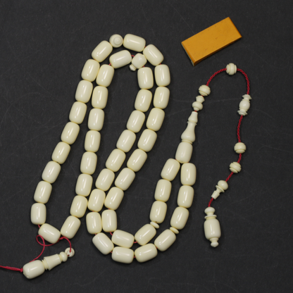 سبحة دومنة صب قديم 49 خرزة برميلي (شاهد + كبوس + كسار من الخامه )